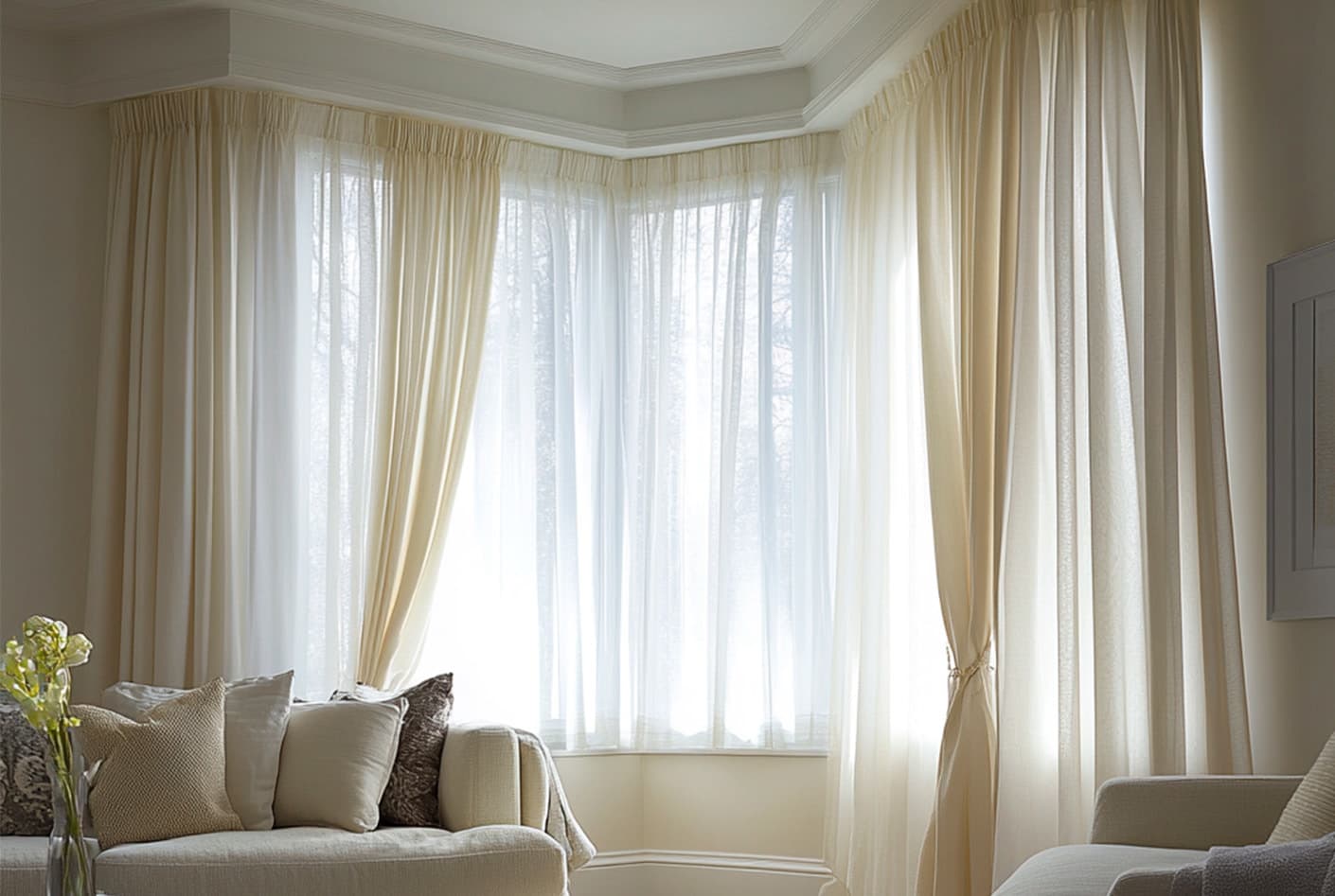 Как выбрать шторы для эркерных окон: стильные идеи и советы по декору