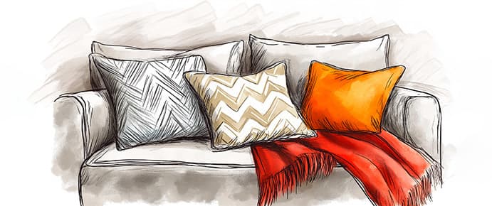 Подушки, покрывала